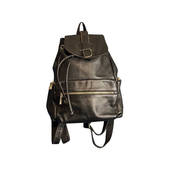 S-Zone Black Pebbled Leather Backpack - Picture 11 of 11